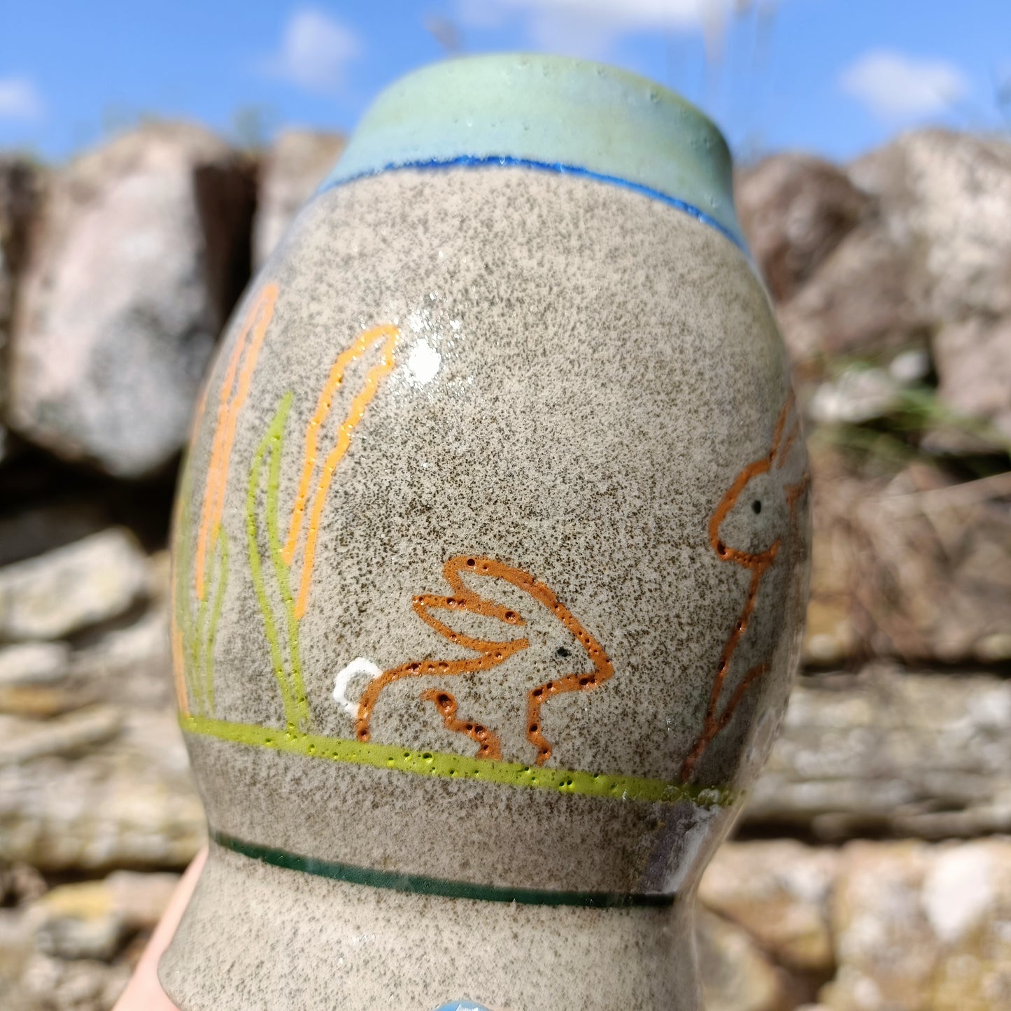 Mother and baby Hare Vase