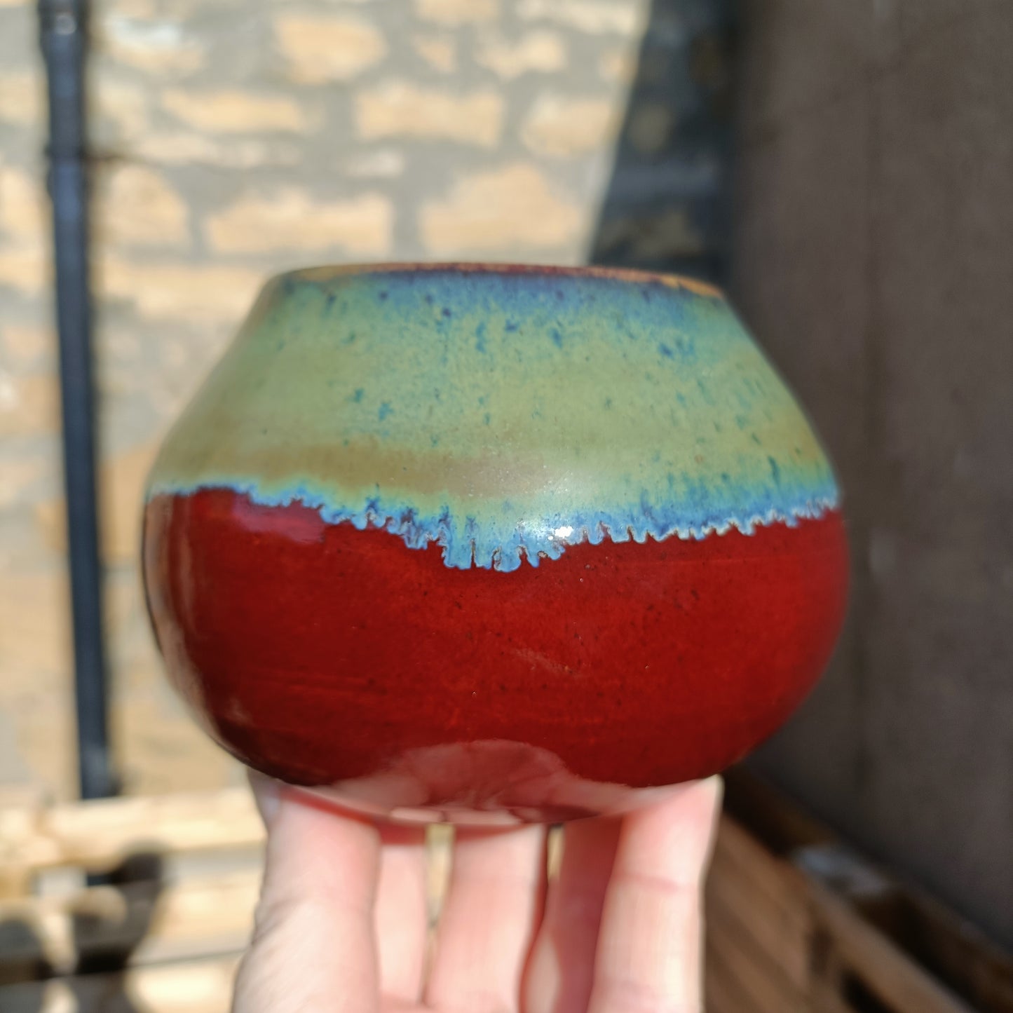 Red and Green Bowl Vase