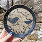 Mother and baby wren plate